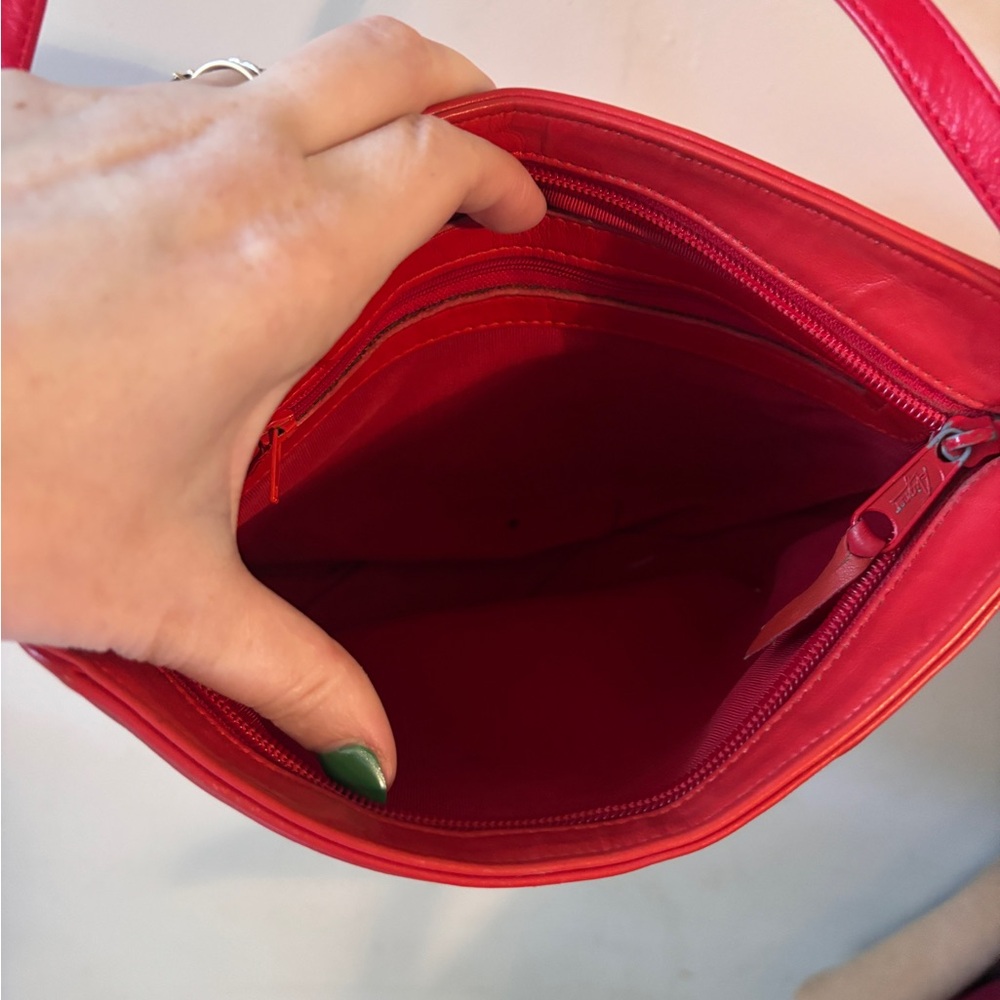 Etienne Aigner Red Leather Crossbody Bag - Picture 3 of 4